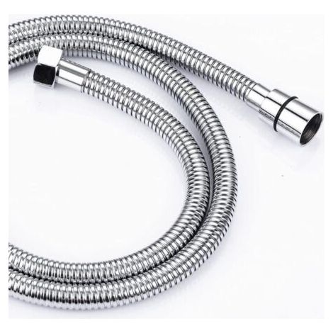 Flexible de douche anti-torsion 2M en acier inoxydable, raccord universel standard G 1/2 pour salle de bain, compatible avec tous les pommeaux de douche (1/4)