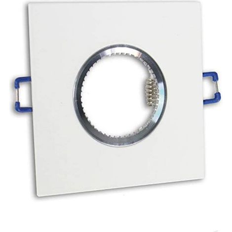 Porta faretto ad incasso quadrato per cartongesso a soffitto supporto per faretti foro 60 mm bianco