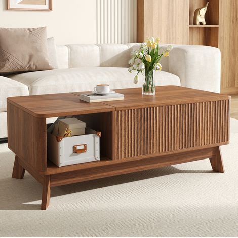 tavolo soggiorno 95x48 contenitore sollevabile noce OKMYHOME (1/5)