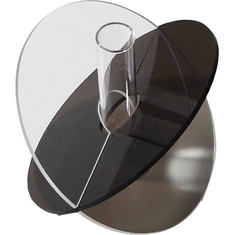 Vase géométrique en acrylique, gris transparent, 15 x 13 x 2 cm, vase minimaliste pour table de salon (1/5)