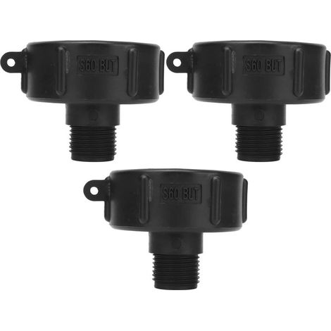 ABS-Kunststoff-IBC-Tankverbinder, G3/4-Gewinde-Ablaufadapter, Ersatzventilanschluss für IBC-Tanks, Chemikalienfässer, 3er-Pack (S60MAIS) (1/5)