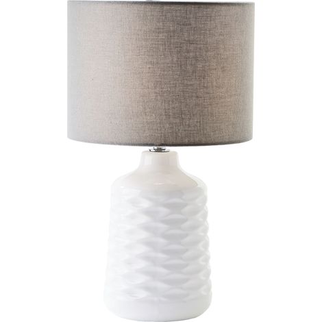 Brilliant Ilysa Tischleuchte 42cm weiß/grau, Keramik/Metall/Textil, 1x D45, E14, 40 W (1/5)
