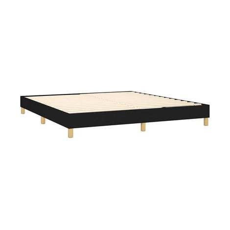 Sommier champignon avec matelas lumineux LED, noir, 160 × 200 cm, tissu, tissu doux et respirant, éclairage led d’ambiance, idéal chambre à coucher, style moderne, montage simple (1/5)