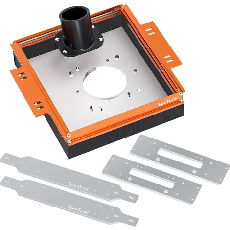 Linear Rail Trolley Dust Suction System with Sliding Adapter Plate for SBR20UU and SCS20UU Tracks. 2.5" Dust Fitting. Acrylic Plate (1/5)