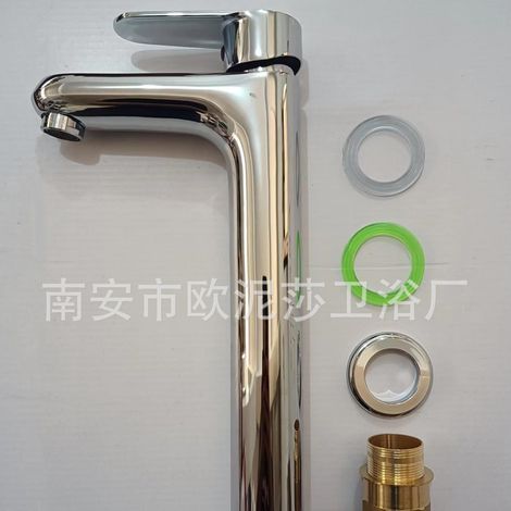Robinet de lavabo de comptoir haut de gamme entièrement en cuivre avec eau chaude et froide, adapté aux lavabos et vasques de salle de bain, robinet anti-éclaboussures -- style Porsche haut de gamme é