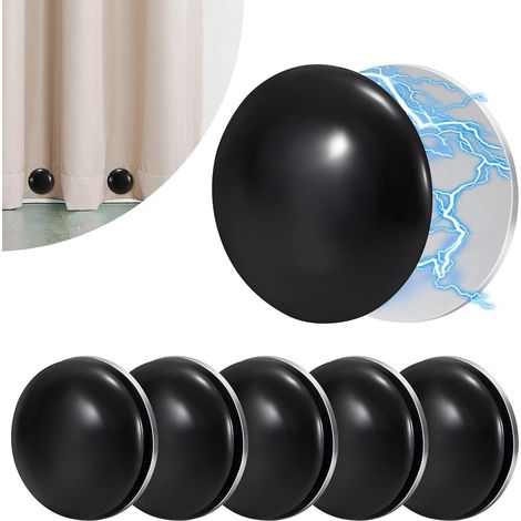 Magnetische Gegengewichte für Duschvorhänge und Tischdecken - Schwarz (6er-Pack)