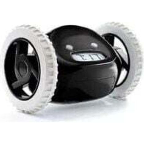 Alarm clock with wheels, black (1/2)