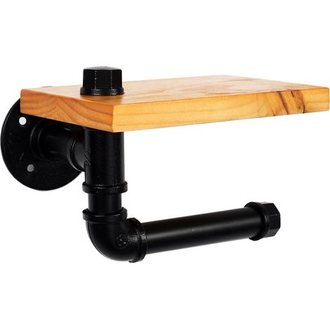 Dérouleur papier WC en bois de pin et métal (1/3)