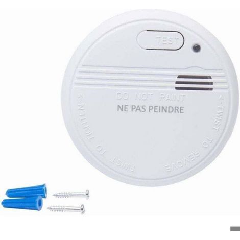 Lot de détecteurs de fumée - - 3 pièces - Sans fil - Autonomie 5 ans - Ø 7 x 3,5 cm - Norme CE et NF (1/4)