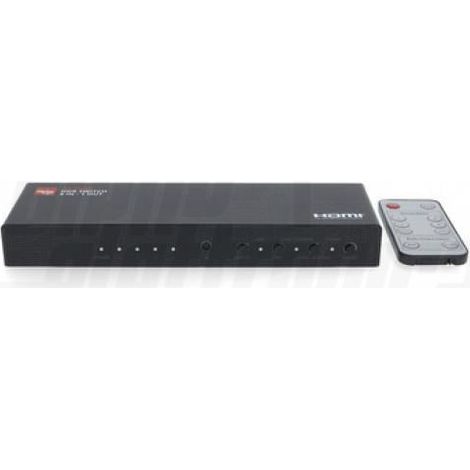 Switch hdmi 4x1 4k 60hz hdr arc metallo nero alpha elettronica ct204/7 (1/5)