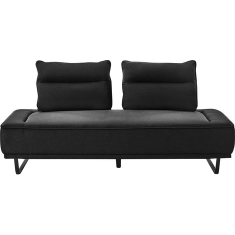 Sofá 3 plazas moderno apartamento tapizado patas de metal tejido ajustable negro Faxen