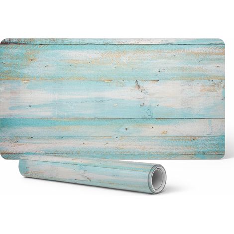 Alfombrilla protectora antideslizante para escritorio con estampado de madera en tonos pastel, 90x45 cm. (1/5)