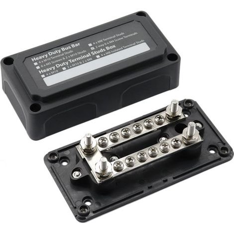 2er-Pack 100A Minus-Verteilerschienen – Universalanschluss für elektrische Stromkreise – Für Wohnmobile, Autos und Boote (1/5)