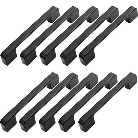 Lot de 10 étiquettes pour poignées de meubles, entraxe 96 mm - Étiquettes noires pour poignées de porte de cuisine