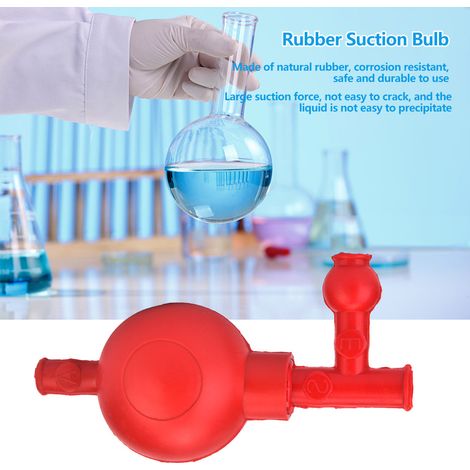 Pipette de laboratoire à poire d'aspiration en caoutchouc, remplisseuse quantitative de pipettes sous pression sécurisée avec 3 valves (rouge) (1/5)
