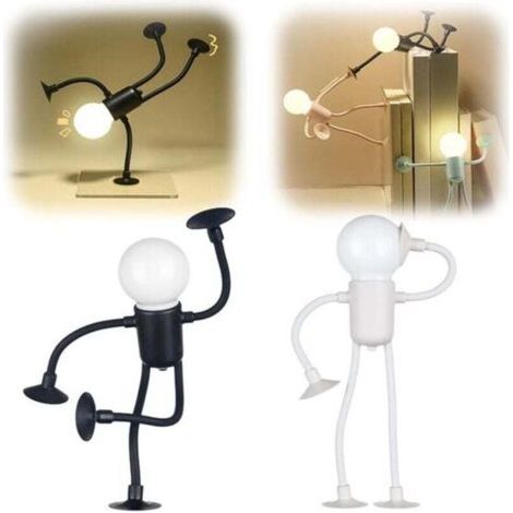 Lot de 2 veilleuses sportives – Formes interchangeables – Ventouse pour fixation sur surfaces lisses – Éclairage adaptatif sans fil