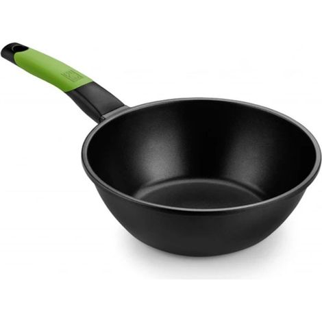 Wok PRIOR de aluminio fundido con mango - 24 cm