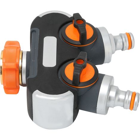 Branchement double pour tuyau d'arrosage avec vannes, raccord de robinet de jardin, adaptateur d'irrigation (1/5)