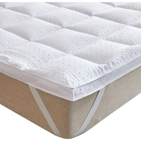 Surmatelas 160x190 cm Couvre Matelas en Microfibre,Antidérapant,Convient également pour Les Lits Boxspring et Les Matelas à Eau (1/5)