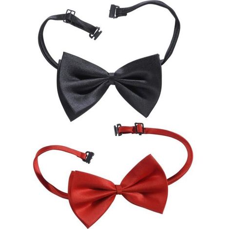 Noeud Papillon pour Chien - Adjustable - Vin Rouge et Noir - Taille Ajustable - 2pcs - Confortable (1/4)