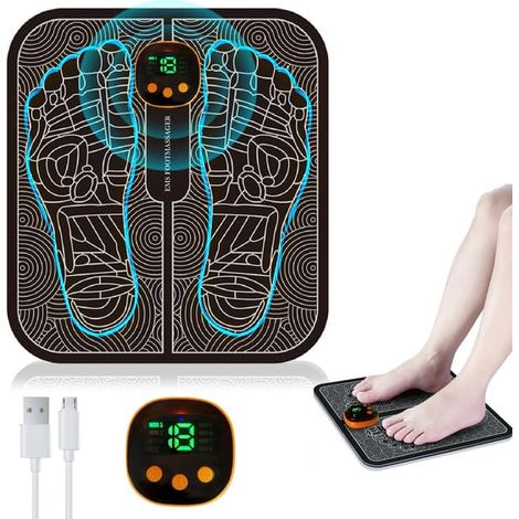 Appareil de massage des pieds EMS, appareil de massage des pieds électrique, appareil de massage des pieds électrique portable et pliable, 8 modes et 19 niveaux d'intensité. (1/5)