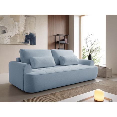 Sofa 3-Sitzer mit Schlaffunktion HUNTER in Stoff Cloud Hellblau (1/5)