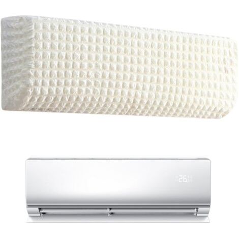 QORVA-Housse de Protection Murale pour Climatiseur Intérieur, Couverture Anti-Poussière Rétractable et Lavable en Polyester Durable, Protège Efficacement Votre Climatisation Suspendue en Conservant Él
