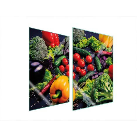 PLAQUE DE PROTECTION EN VERRE POUR CUISINE 2x35x52 LÉGUMES (1/5)