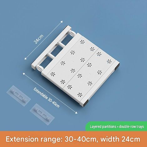 1 separador de estante de almacenamiento extensible (24 cm, 3040 cm), estante ajustable, armarios telescópicos, organizador de armario, estante de almacenamiento (1/5)