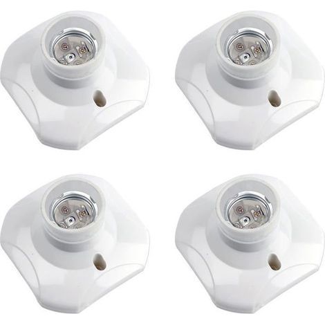Douille Plafond E27 à Visser, AC 220-240V, Support Douille pour Ampoule LED, Base Plafonnier Culot E27, lot de 4 (1/5)