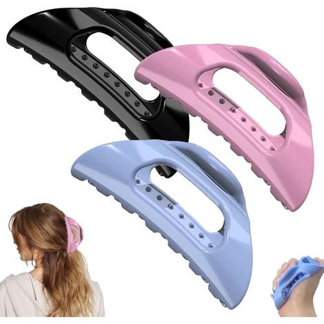 Set di tre fermagli per capelli comodi, ultra morbidi e flessibili, adatti a capelli spessi e lunghi, fermagli a forma di nuvola, presa forte e antiscivolo, leggeri. (1/5)