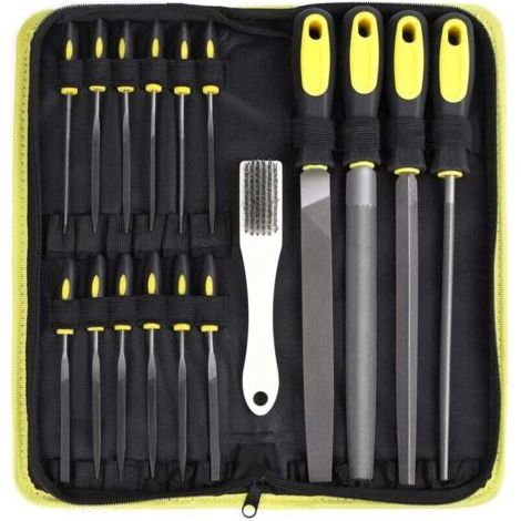 18 in 1 Limes et Râpes Jeu de Lime Metal Precision Métal Limes Métalliques en Carbone Acier Brosse Aiguille Ensemble de fichiers (1/4)