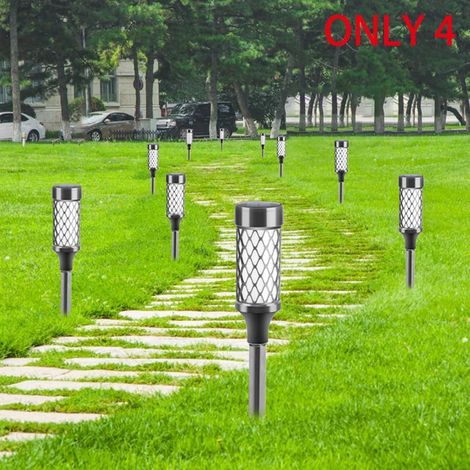 Set di 4 luci solari da esterno impermeabili ad alta luminosità per vialetto, cortile, patio, giardino, colore bianco - ALTRO (1/3)