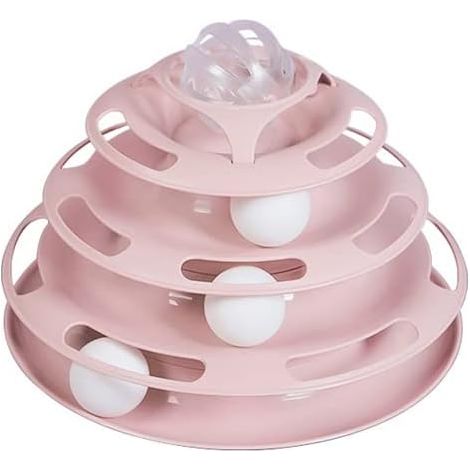 Toy Turntable Ball Auto-guérison Et Ennuyeux Artefact Automatique Pour Animaux De Compagnie Résistant Aux Morsures Cub Fournitures Pour Animaux De Compagnie (Color : Pink) (1/4)