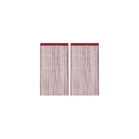 Fadenvorhänge, 2 Stück, 100 x 250 cm, bordeauxrot - Crezuo