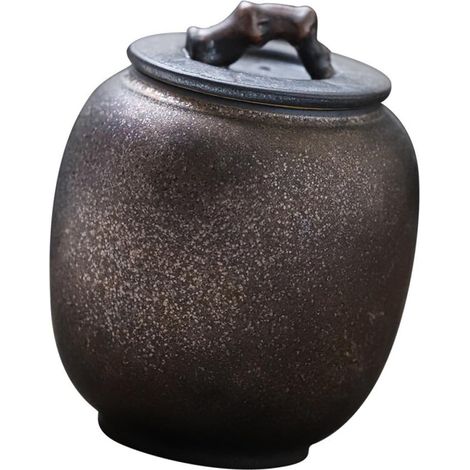 Bocal à thé rétro en céramique avec couvercle hermétique, boîte de conservation décorative