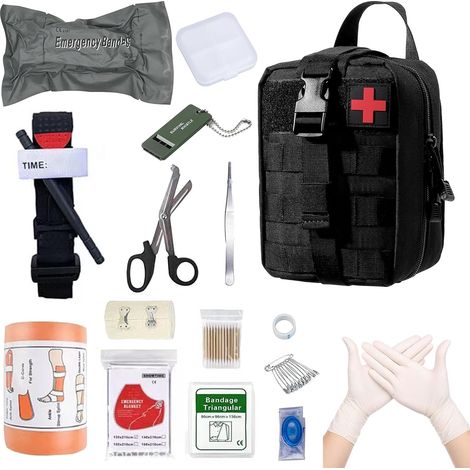 Tactique Sac de Secours,Trousse Tactique,Pochette EMT Médecine Tactique,Trousse Kit de Premiers,Soins Militaires,Sac Molle de Premiers Secours Militaire,Pochette de Sauvetage Trousse de Secours (1/5)
