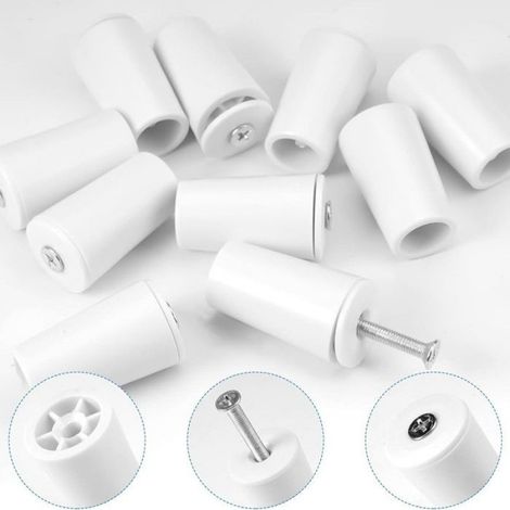 Lot de 8 Butée de volet roulant, PVC blanc renforcé, vis et rondelle incluses, pour volets manuels (1/5)