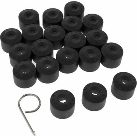 KLVGTIFS PU - Lot de 20 cache-écrous de roue noirs pour jantes de VW Golf