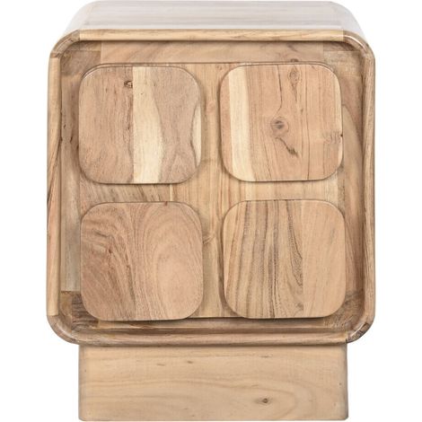Mesita De Noche Acacia Mdf 40X40X50 Natural (1/5)