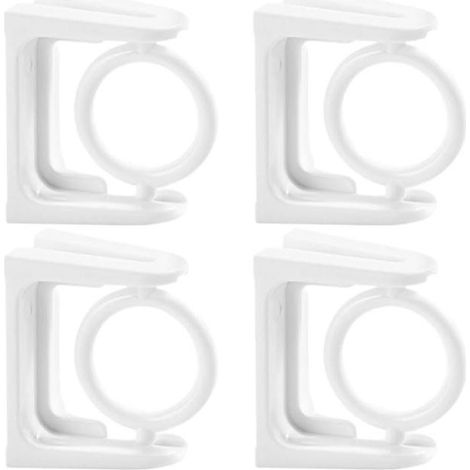 Drehbare Haken zur bohrfreien Montage an Gardinenstangen, weißer Kunststoff, robuste und praktische Wandmontage, 4er-Set, für Zuhause und (1/5)