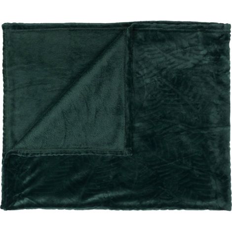 Plaid Flanelle Embosse "Roméo" 120x150cm Vert Sapin (1/4)