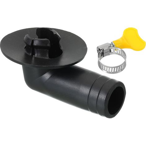 17mm Connecteur de Tuyau de Vidange de Climatiseur, 1 Pcs Connecteur de Vidange Universel avec Cerceau de Serrage pour Robinet D'Unité Ac à Fenêtre Mini-Fendue, Modèle Noir 12 (1/5)