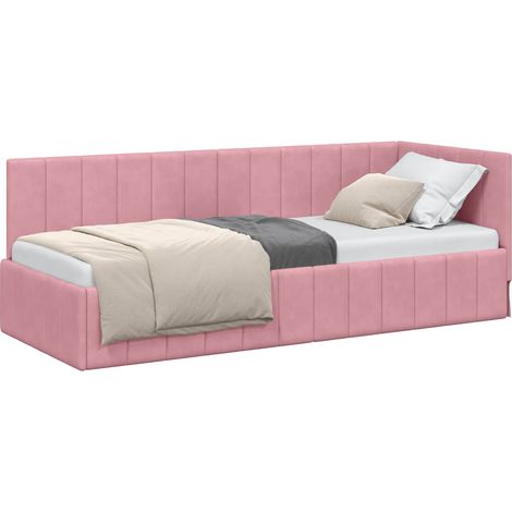 Maison Exclusive - Cornice del letto ad angolo Rosa 80 cm x 200 cm Velluto (1/5)