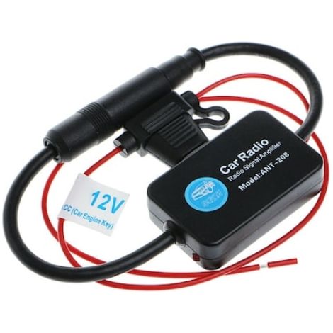 Antenne amplificateur radio auto, 12V, FM/AM, Negru/rosu