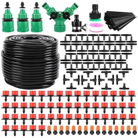 RHG Kit d'Arrosage Automatique 50 m -201pcs Drip Irrigation Kit, Système d'Irrigation Goutte à Goutte et Brumisation pour Jardin, Terrasse