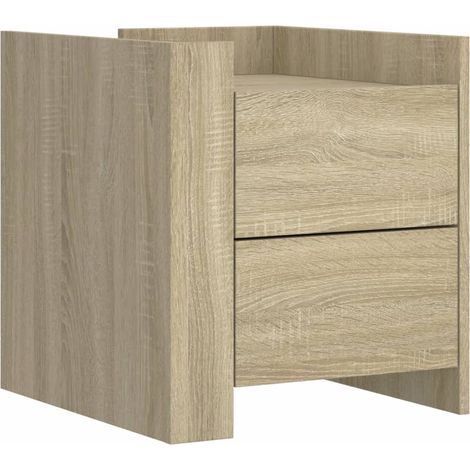 Comodino con cassetti 45 x 50 x 50 cm in derivati del legno color rovere DEC033882