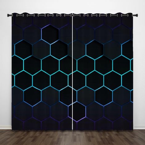 Rideaux Occultants Gaming pour Chambres Ado Garçon, Imprimés 3D Lavable en Machine, Idéal pour Les Enfants, Les Gamers, dans Leurs Chambres Et Salons (75x166cm (2 Panneaux),Couleur 3) - 75L X 166H cm (1/5)