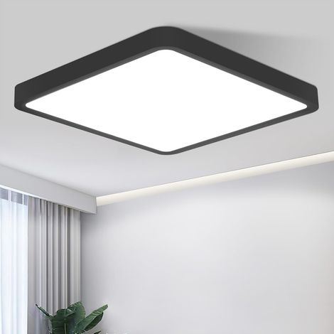 Deckenleuchte Flach Deckenlampe LED - 23CM Badezimmerlampe Schwarz 18W Flurlampe Deckenbeleuchtungr 6500K Küchenlampe Eckig Badlampe Decke Schlafzimme für Bad Küche Flur