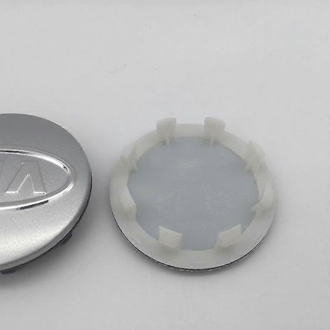 Lot de 4 cache-moyeux de roue de voiture 58 mm 59 mm, autocollants de style, cache-moyeu argenté 58 mm, 1 pièce (1/2)